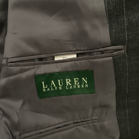 Ralph Lauren Pinstripe Wool Blazer Jacket 43L - Picture 10 of 15